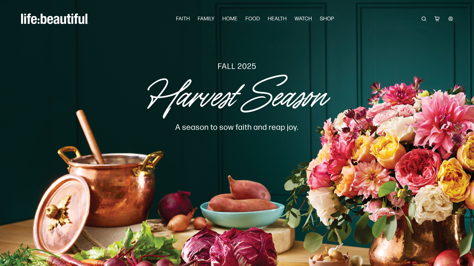 After redesign view of Life:Beautiful website