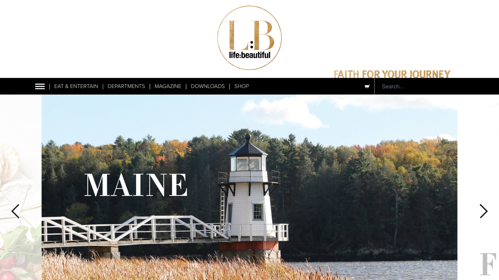 Before redesign view of Life:Beautiful website